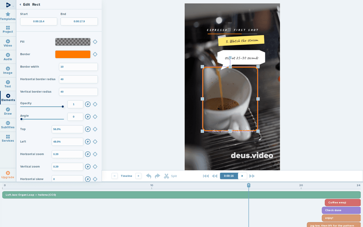 Setting when a video annotation appears and disappears