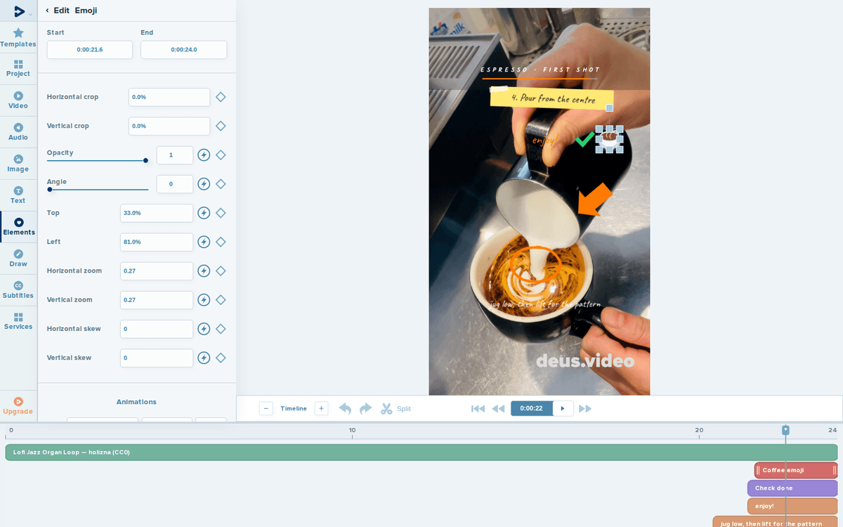 Adding an emoji as a visual cue in an annotated video